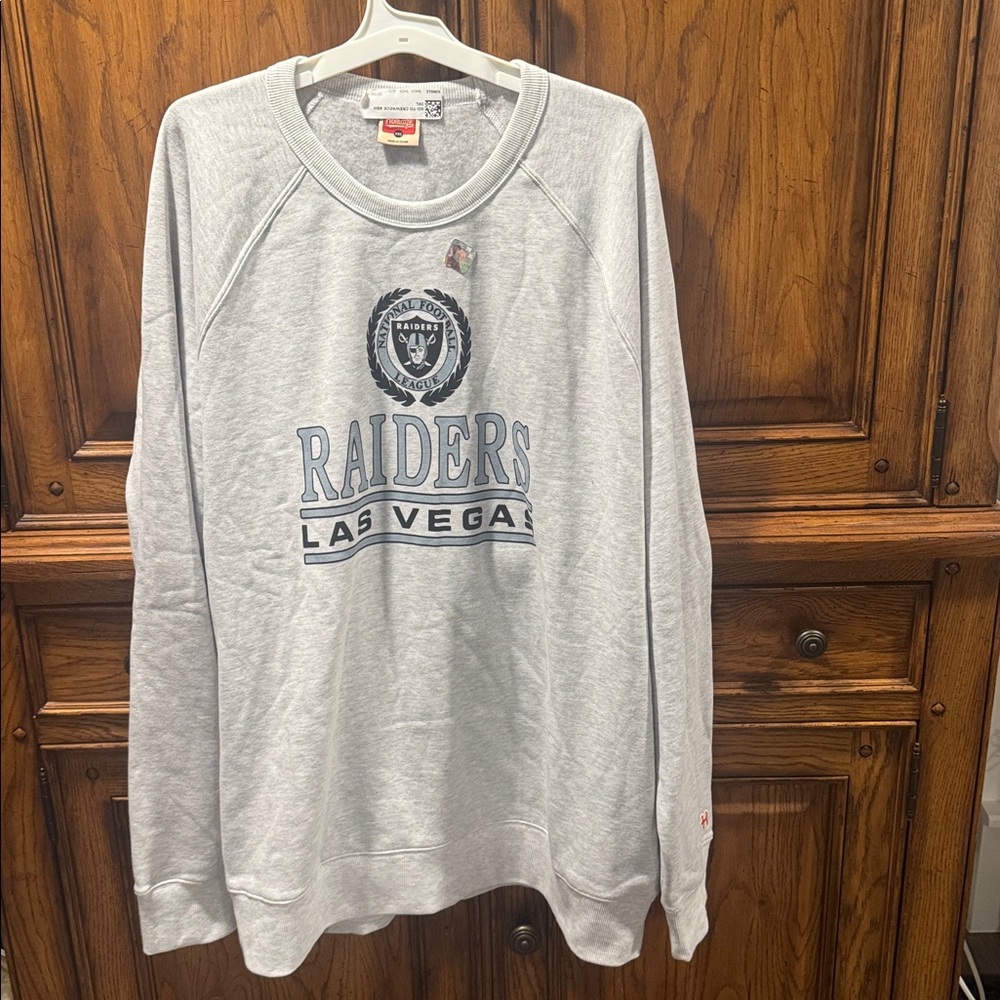 HOMAGE Ash Gray Crewneck Sweatshirt Las Vegas Raiders